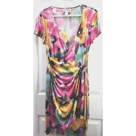 Joseph Ribkoff Floral Faux Wrap Dress Size 10 - Picture 1 of 11